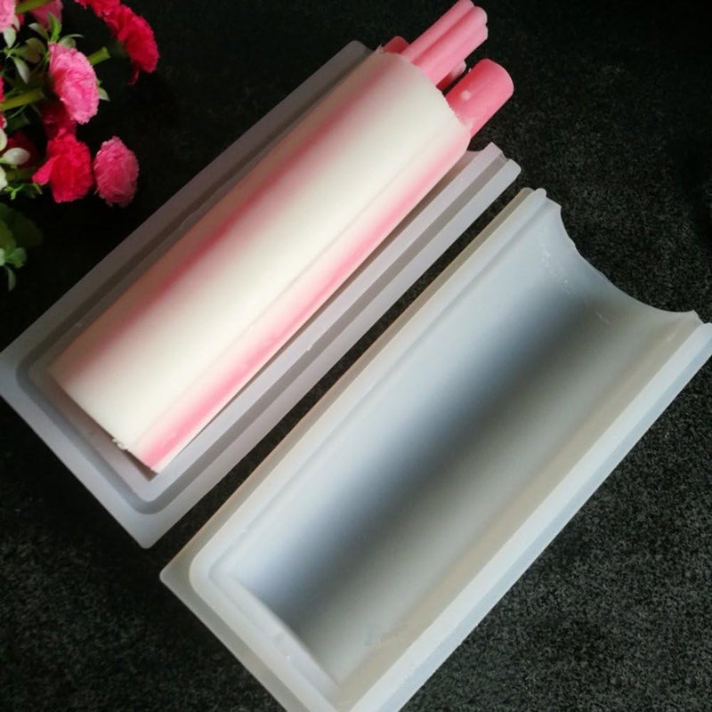 EchoDone Round Tube Soap Mold Column Silicone Embed Soap Making Supplies Tool 1000ML - Image 1